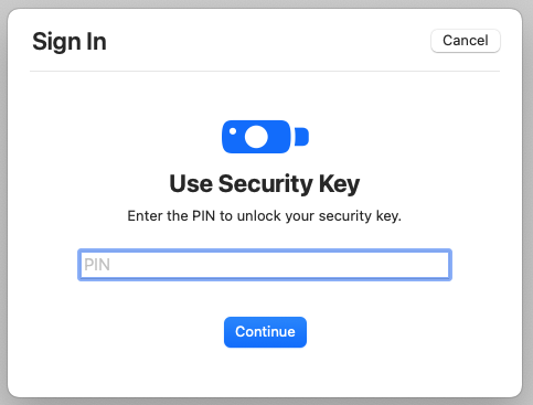 Hardwaretoken mit PIN